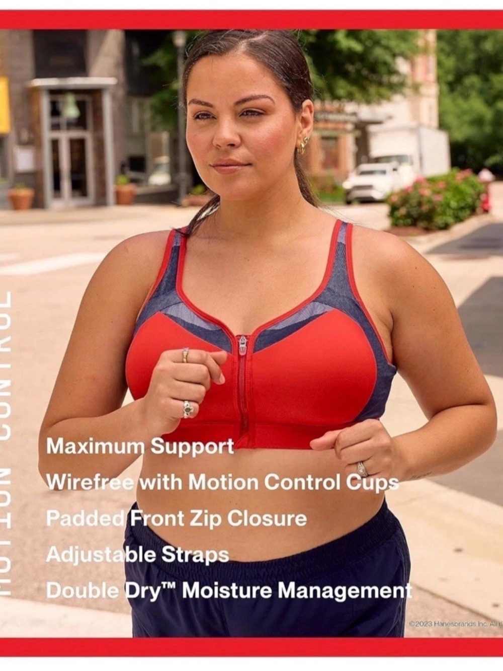 Champion Motion Control Front Zip High Impact Sports Bra White Size 42D - Picture 5 of 10